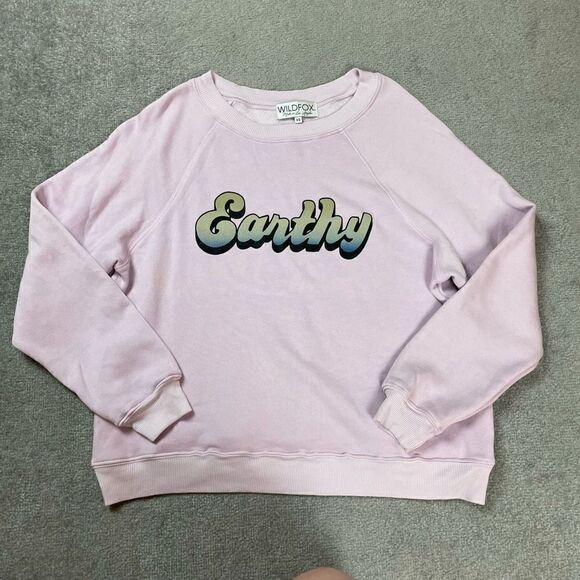 Wildfox Women’s XS Pink Earthy Pullover Crewneck Sweater Made in USA - Picture 1 of 4